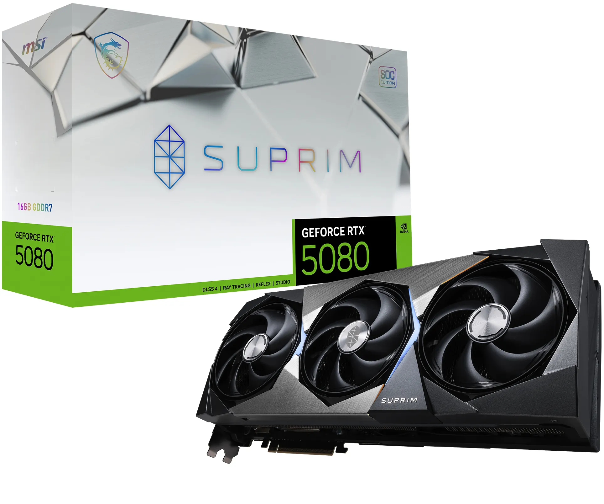 MSI GeForce RTX 5080 SUPRIM SOC OC 16GB Graphics Card - Multitronic